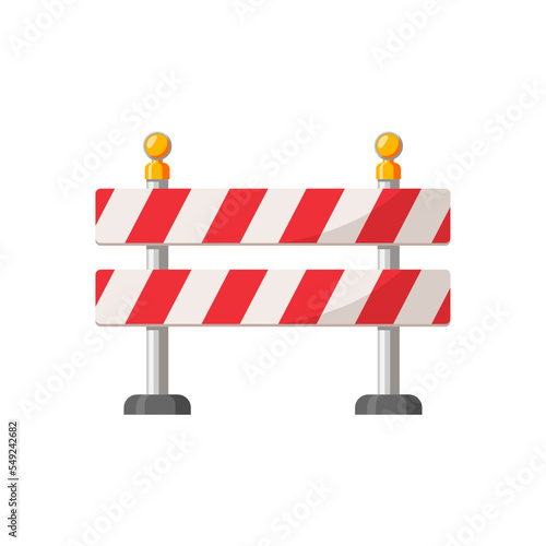 Road barrier, barricade isolated on white background