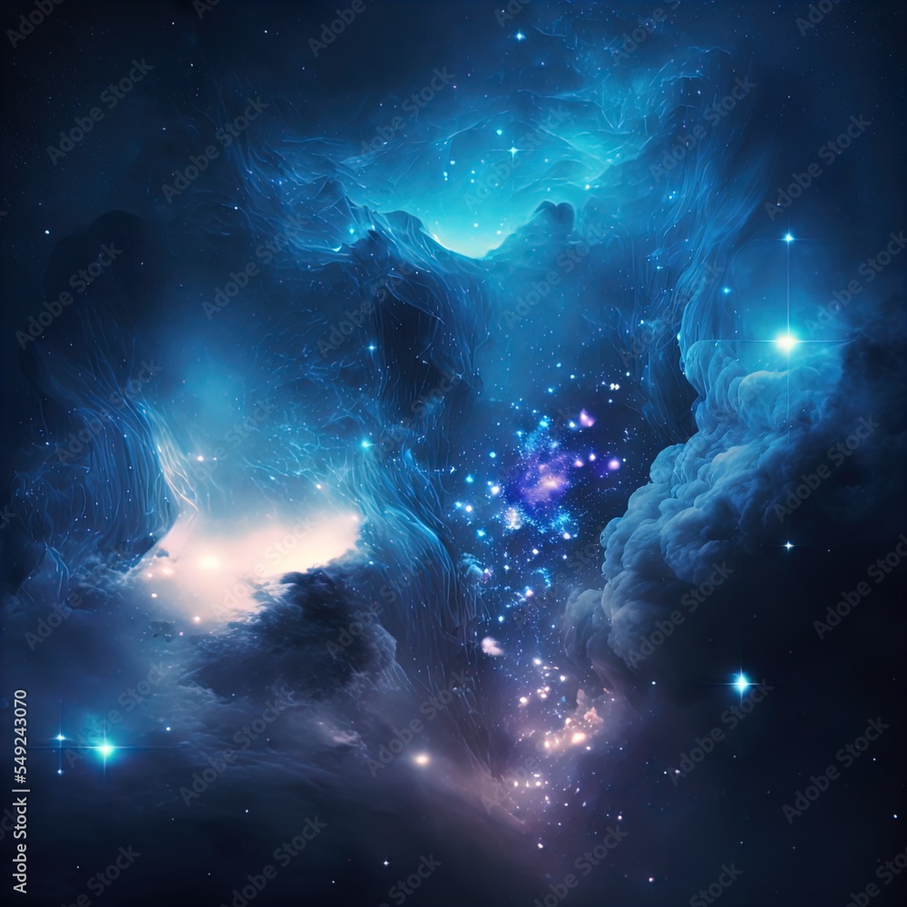 Glittering constellations of stars and nebula. 