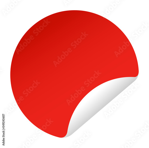 Free Download Curled corner round label mockup. Red realistic sticker - GFXLoad