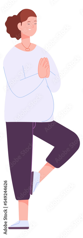 Young woman balancing in yoga pose. Person exercise Young woman balancing in yoga pose. Person exercise