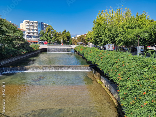 Lithaios river in Trikala Greece in summer photo
