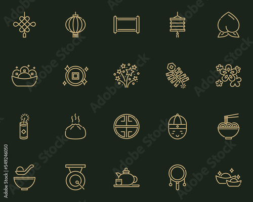 set of chinese new year icons