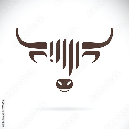 Vector of highland cow head design on white background. Farm Animal. Cows logos or icons. Easy editable layered vector illustration.