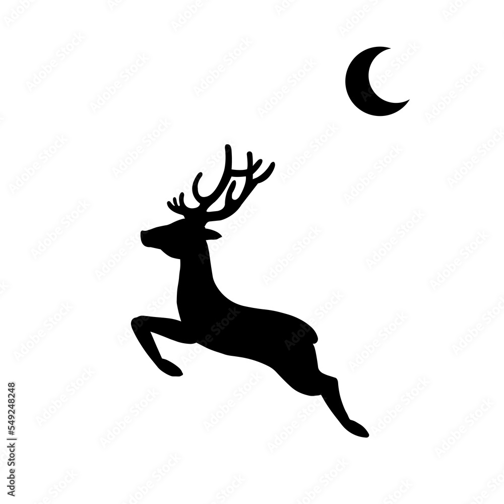 Obraz premium deer silhouette vector