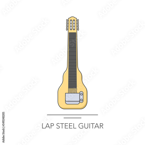 Lap steel slide guitar outline colorful icon. Vector illustration