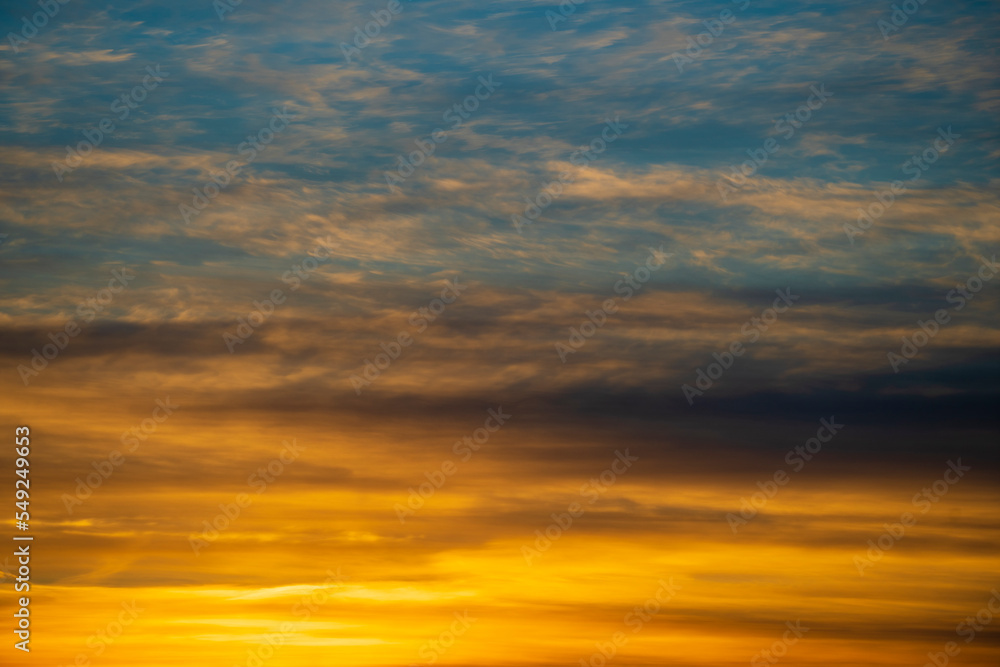 Beautiful sunset sky background. Twilight sky in evening after sunset, nature concept