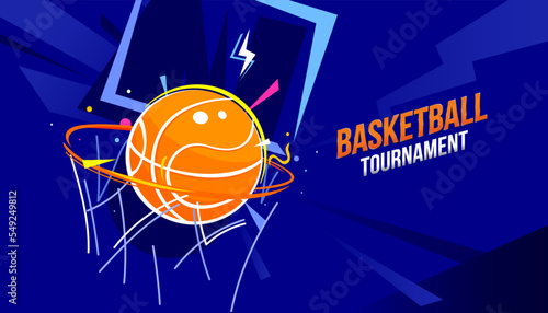 Basketball tournament design background. Vector illustration of sport concept photo