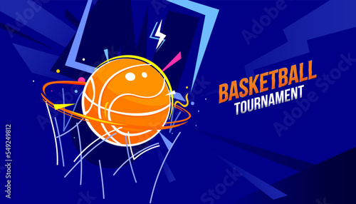 Basketball tournament design background. Vector illustration of sport concept