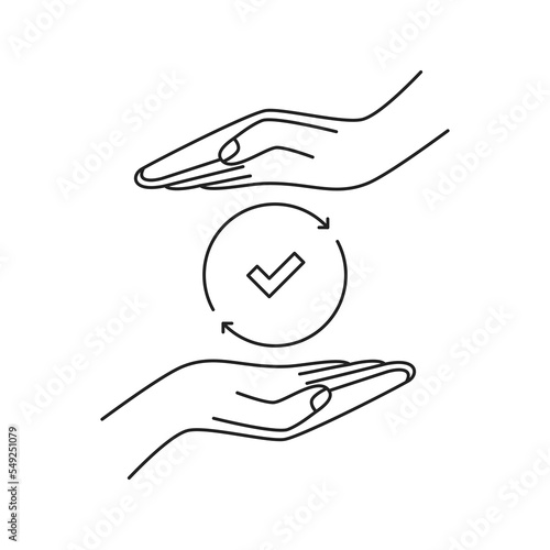 automatic process or update icon with thin line hand