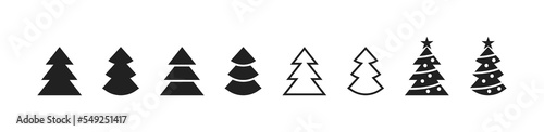 Christmas tree icon set. Vector EPS 10