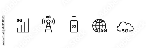 5g network icon set. Vector EPS 10