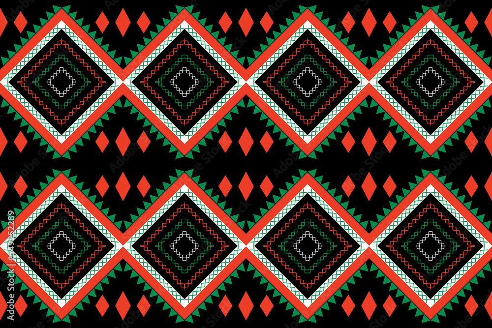 Sarong fabric design from geometric shapes.