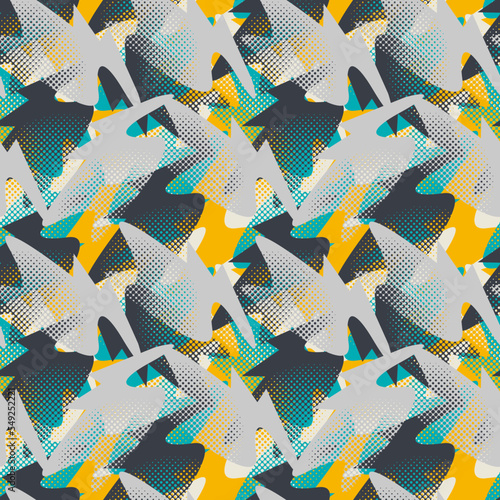 Abstract urban colorful pattern with chaotic wave shapes 