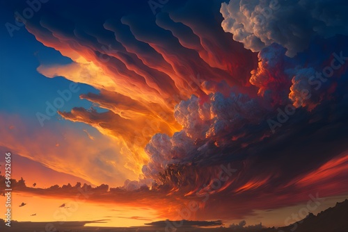 Fotografie, Obraz A dramatic overcast sky