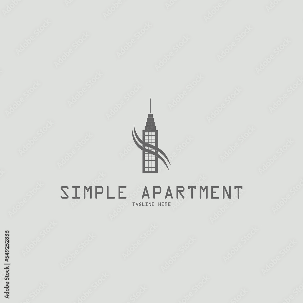apartment building logo design vector
