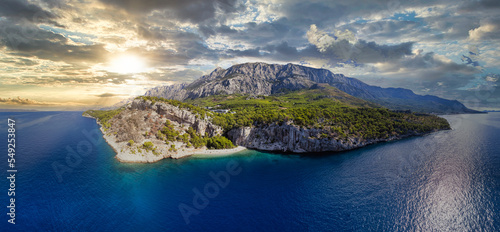 Fototapeta Naklejka Na Ścianę i Meble -  Croatia beach Nugal  near Makarska town, Dalmatia, Croatia. Makarska riviera, famous landmark and travel touristic destination in Europe