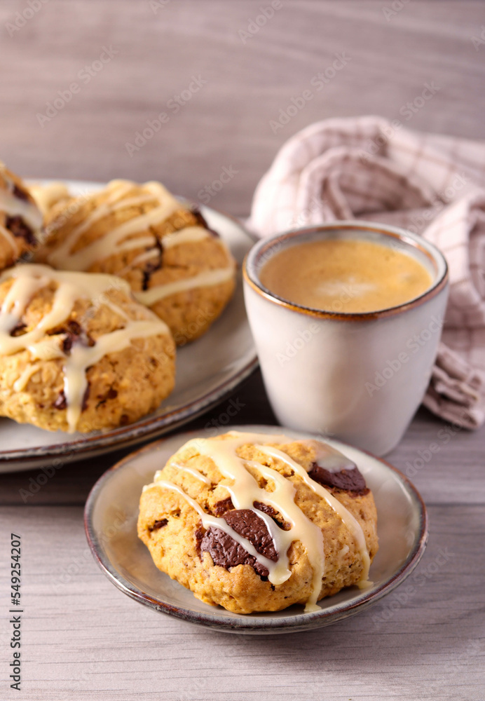 Double chocolate cookies served Double chocolate cookies served