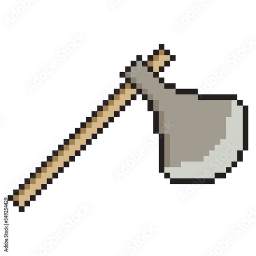 Axe pixel art design. Vector illustration