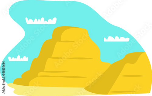 Pyramids of Egypt in desert vector isolated on white sand and sky