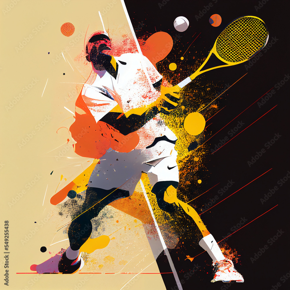 Tennis. Colorful abstract tennis background. Sports poster illustration  Stock Illustration | Adobe Stock