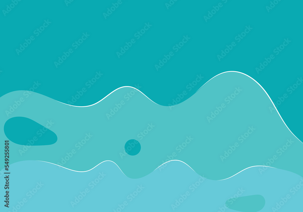 abstract background It consists of overlapping waves. Gradient from light blue to dark green.Vector