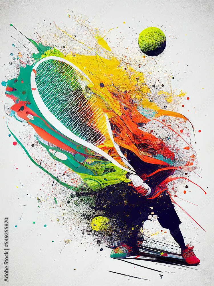 Tennis. Colorful abstract tennis background. Sports poster illustration  Stock Illustration | Adobe Stock