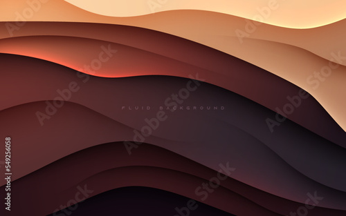 Brown abstract dimension background gradient wavy textured layers