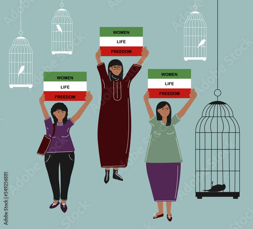 Iranian women protesting
