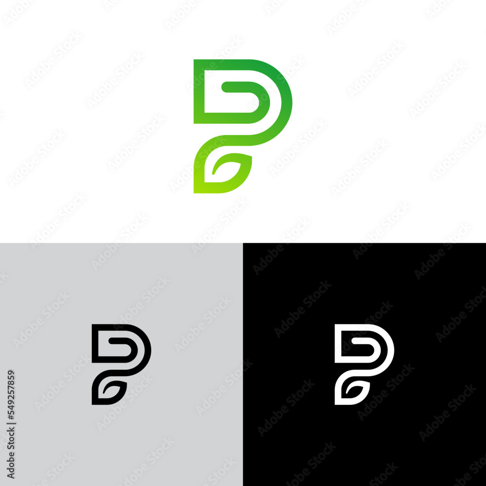 P letter leaf logo template simple and modern P letter leaf logo template simple and modern