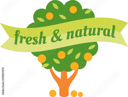Fresh food farm label organic natural badge icon healthy vector isolated on w...