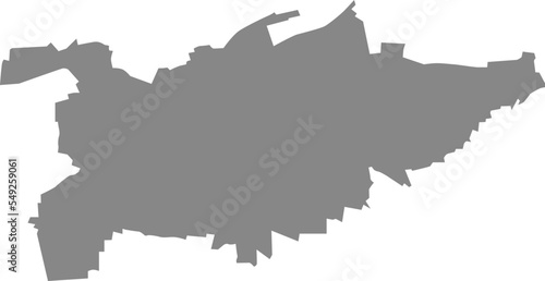 Gray flat blank vector map of the German town of LUDWIGSBURG, GERMANY