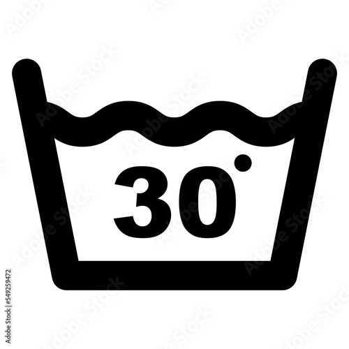 Wash at 30 degree icon. Water temperature vector illustration