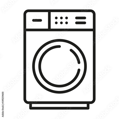 Washing machine line icon. Laundry concept outline vector illustration