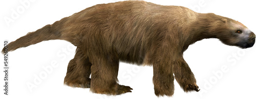 Megalonyx; Giant Ground Sloth on Transparent Background photo