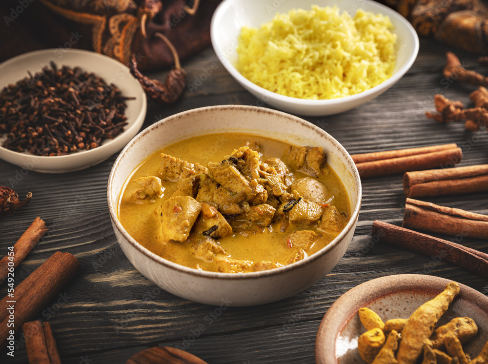 Chicken curry with jasmine rice Chicken curry with jasmine rice