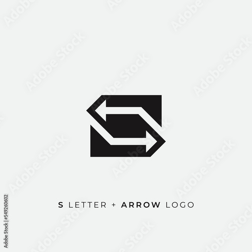 S letter and left right two negative arrow logo