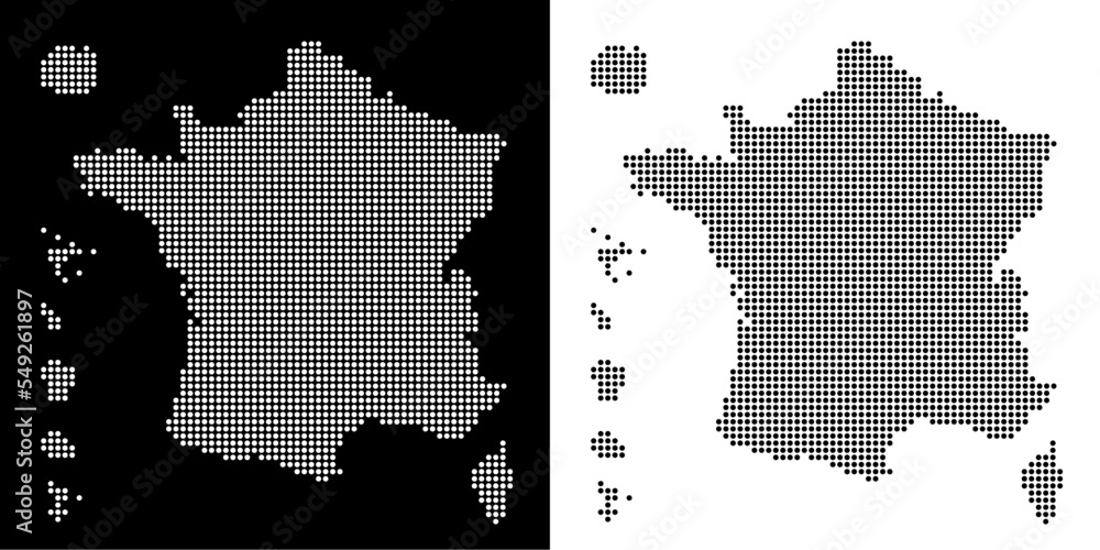 Naklejka premium Carte de France / Points