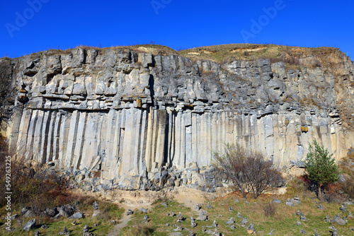 Columns of basalt from Racos are the result of volcanic activity who took place in Romanian Carpathians, happening 10,000 years ago photo