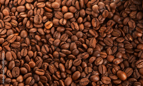 Fototapeta Naklejka Na Ścianę i Meble -  Roasted aromatic brown coffee beans