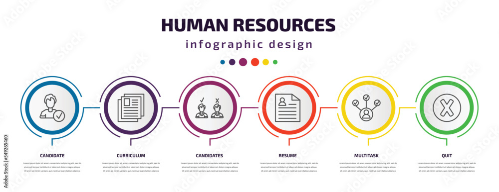 human resources infographic template with icons and 6 step or option. human resources icons such as candidate, curriculum, candidates, resume, multitask, quit vector. can be used for banner, info human resources infographic template with icons and 6 step or option. human resources icons such as candidate, curriculum, candidates, resume, multitask, quit vector. can be used for banner, info
