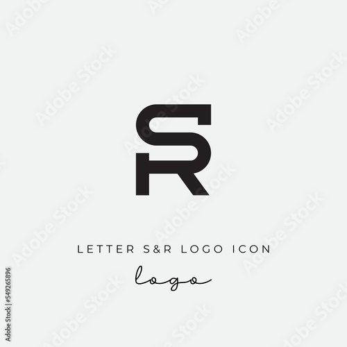 Letter SR or RS logo icon