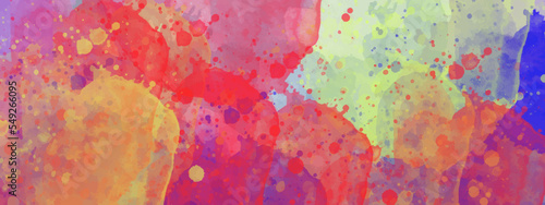A Colorful Brushed Painted Abstract Background watercolor illustration background  Paint stains with spots  blots  grains  splashes. Colorful wallpaper.