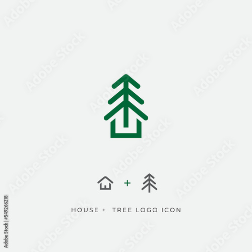 House and tree logo icon