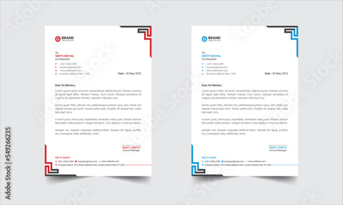 Corporate business letterhead template design with color variation bundle, modern business letterhead, letterhead corporate flyer