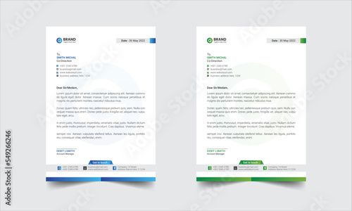 Corporate business letterhead template design with color variation bundle, modern business letterhead, letterhead corporate flyer