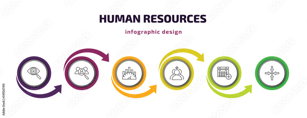 human resources infographic template with icons and 6 step or option. human resources icons such as appearance, recruitment, benchmarking, selection, appointment, meeting point vector. can be used human resources infographic template with icons and 6 step or option. human resources icons such as appearance, recruitment, benchmarking, selection, appointment, meeting point vector. can be used