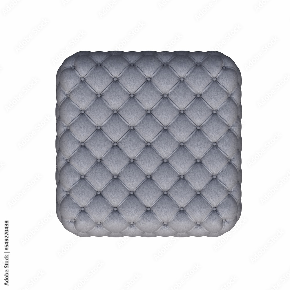 Fototapeta premium soft pouf isolated on white background, interior furniture, 3D illustration, cg render