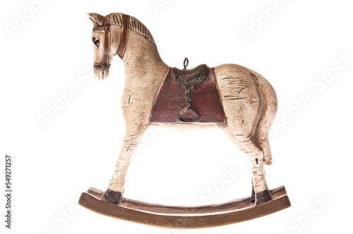 vintage rocking horse, isolated