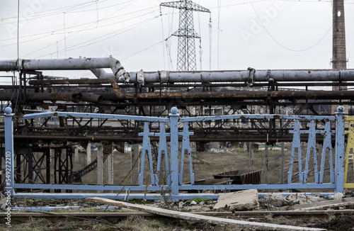 destroyed buildings of the workshop of the Azovstal plant in Mariupol Ukraine