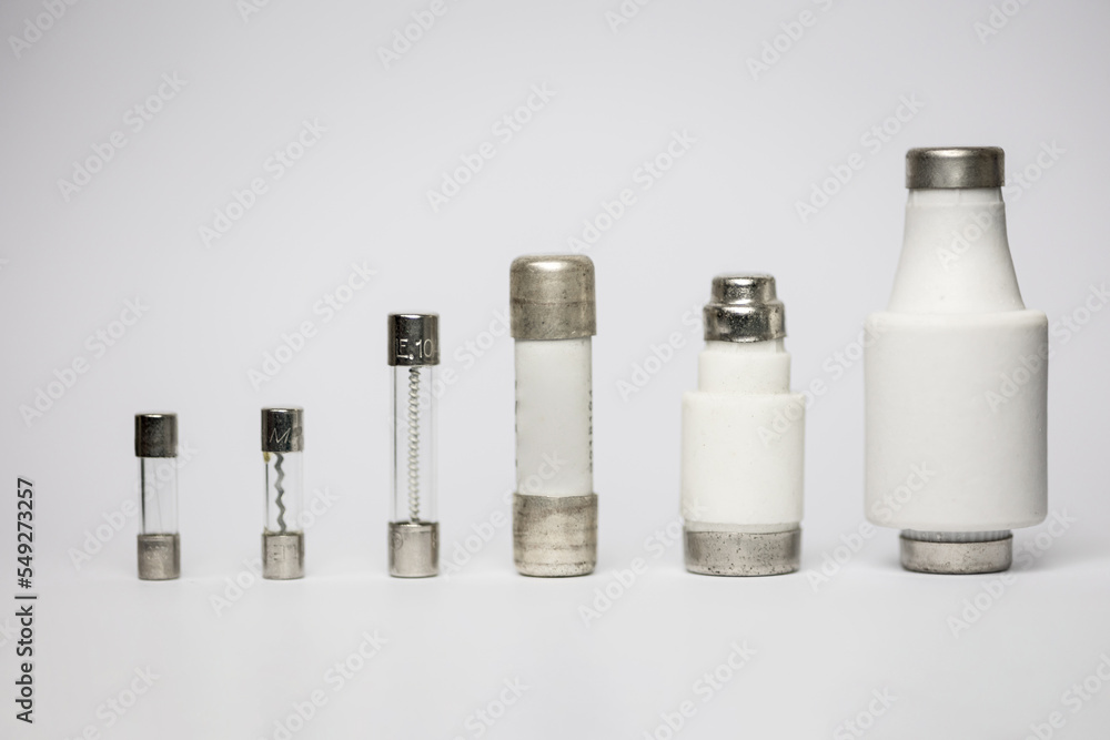 Different types of fuses used in electrical applications. on a white ... Circuit Diagram